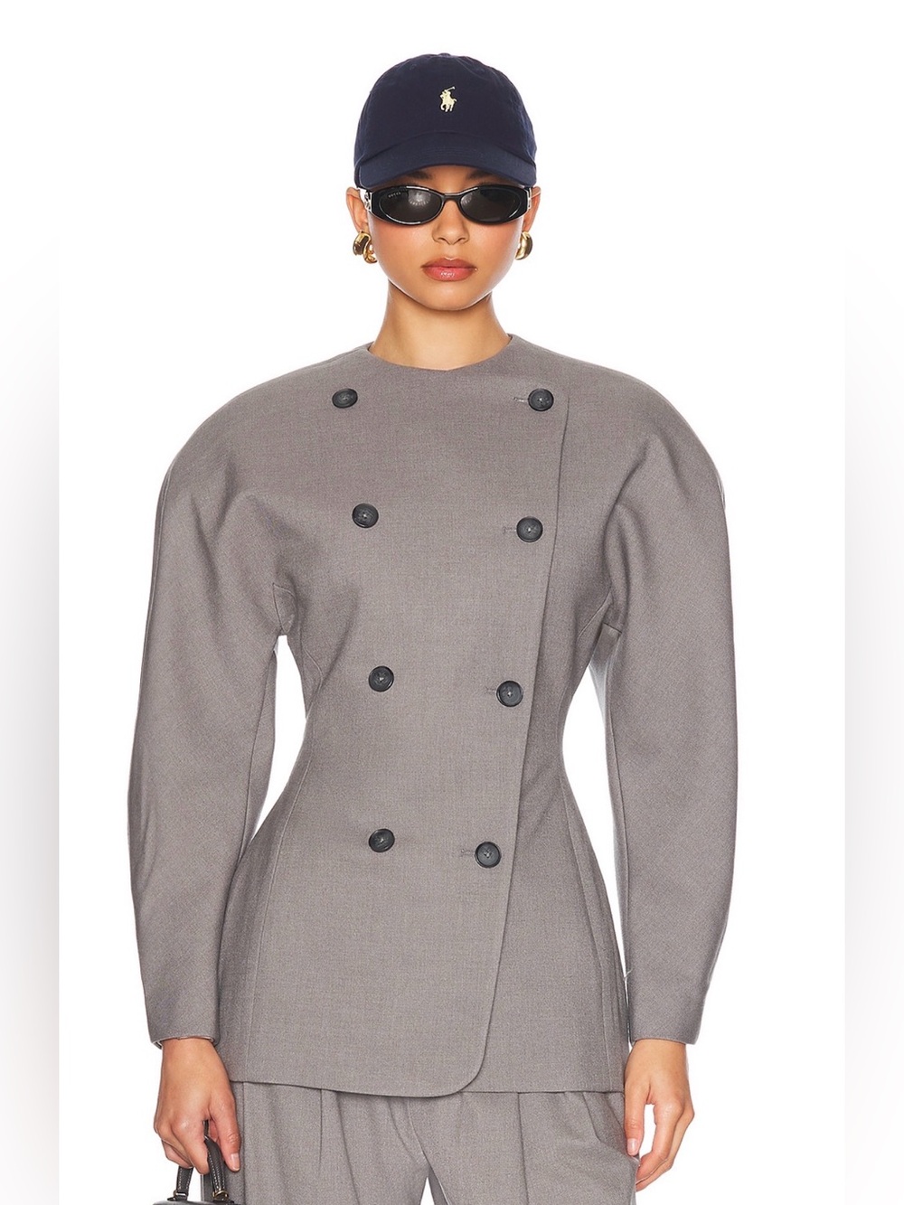 HELSA padded shoulder blazer